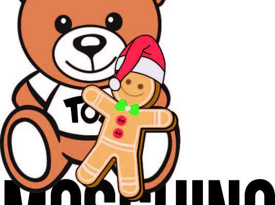 卡通动漫MOSCHINO熊拼接潮牌印花矢量图服装裁片T恤烫图印花花型素材