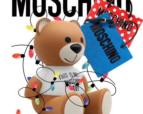 卡通动漫MOSCHINO熊购物袋拼接潮牌印花矢量图服装裁片T恤烫图印花花型素材