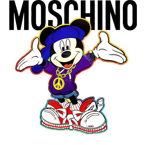 卡通动漫迪士尼米老鼠字母moschino潮牌印花矢量图服装裁片t恤烫图