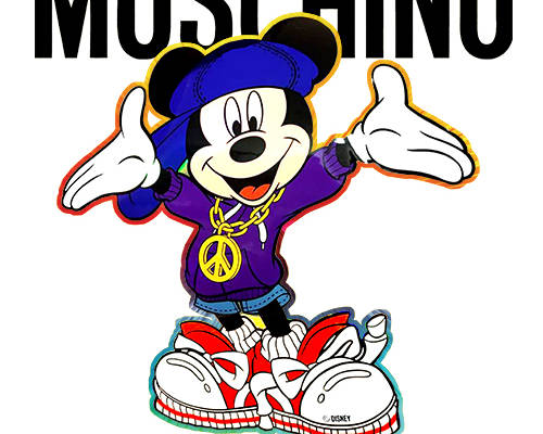 卡通动漫迪士尼米老鼠字母MOSCHINO潮牌印花矢量图服装裁片T恤烫图印花花型素材