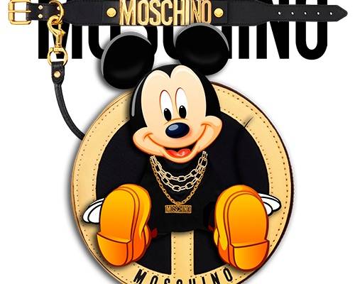 卡通动漫迪士尼米老鼠字母MOSCHINO潮牌印花矢量图服装裁片T恤烫图印花花型素材