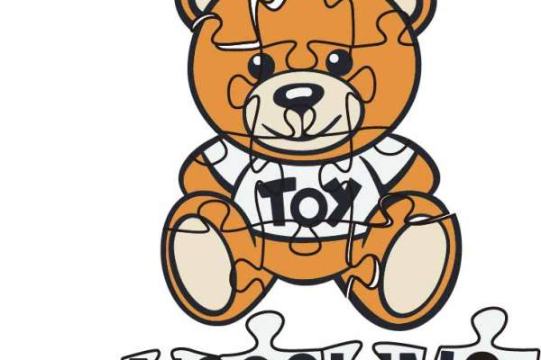 卡通潮牌MOSCHINO熊印花矢量图服装裁片T恤烫图印花花型素材