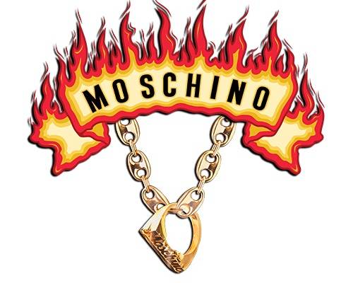 卡通潮牌字母MOSCHINO印花矢量图服装裁片T恤烫图印花花型素材