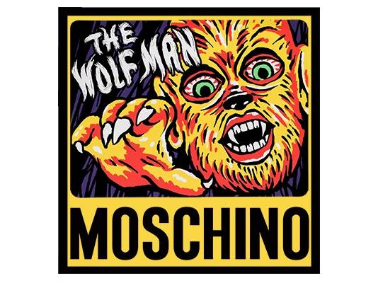 卡通涂鸦人物字母MOSCHINO潮牌印花矢量图服装裁片T恤烫图印花花型素材