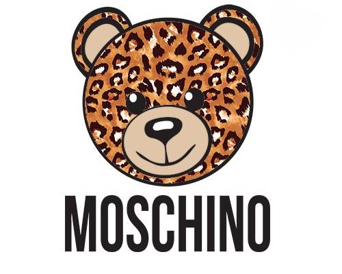 潮牌MOSCHINO熊印花矢量图服装裁片T恤烫图印花花型素材