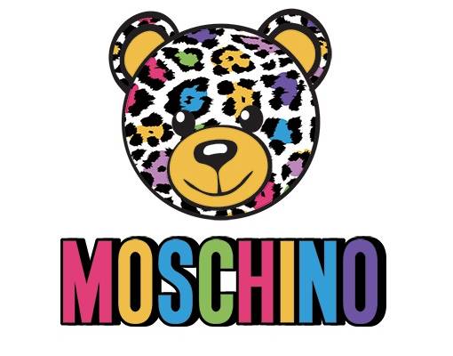 潮牌MOSCHINO熊豹纹印花矢量图服装裁片T恤烫图印花花型素材