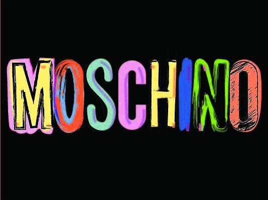 多彩字母MOSCHINO潮牌印花矢量图服装裁片T恤烫图印花花型素材