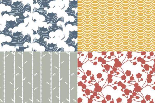 波涛海浪印花矢量图服装纺织面料数码印花花型素材