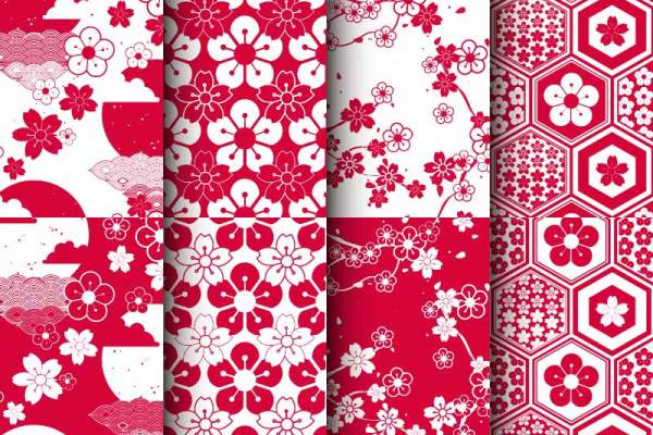 植物几何花纹印花矢量图服装纺织面料印花素材