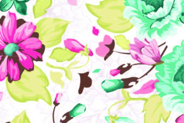 植物牡丹花拼接印花矢量图服装纺织面料数码印花花型素材