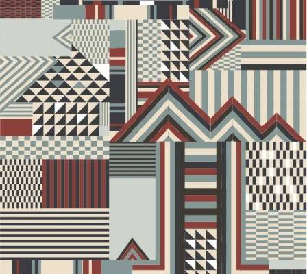 几何线条格子印花矢量图服装纺织面料数码印花素材