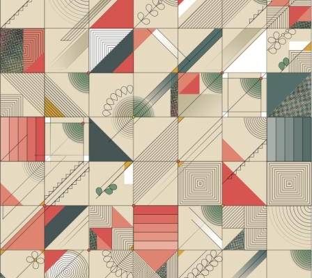 几何线条格子印花矢量图服装纺织面料数码印花素材