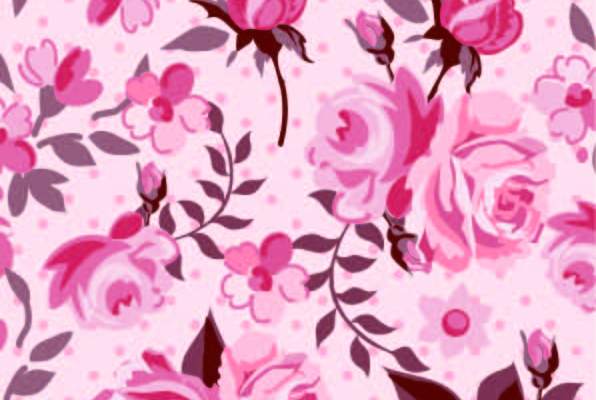 植物牡丹花卉圆点拼接印花矢量图服装纺织数码印花素材