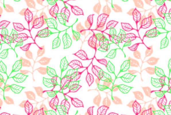 植物树叶拼接印花矢量图服装纺织数码印花素材