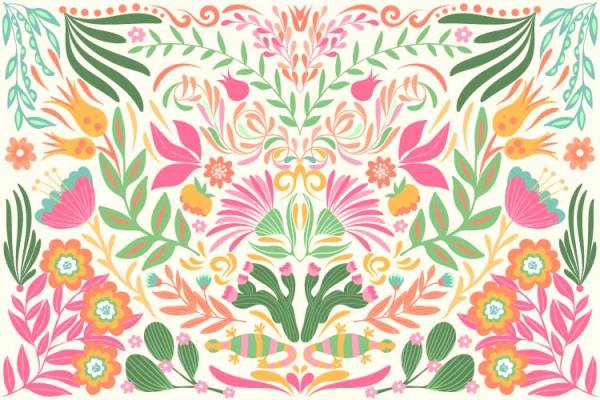 几何植物花卉印花矢量图服装纺织数码印花素材