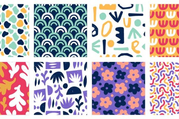 几何图案拼接印花矢量图服装纺织数码印花素材