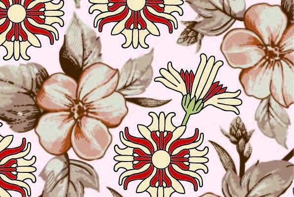 植物花纹印花矢量图服装纺织数码印花素材