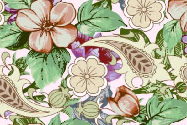 植物花卉腰果印花矢量图服装纺织数码印花素材