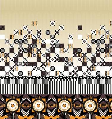 几何图案线条拼接印花矢量图服装纺织数码印花素材