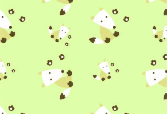 卡通动物狐狸印花矢量图服装纺织数码印花花型素材