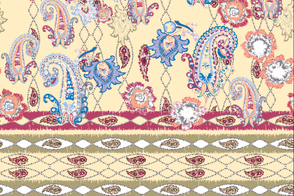 几何图案腰果印花矢量图服装纺织水印数码印花花型金昌素材