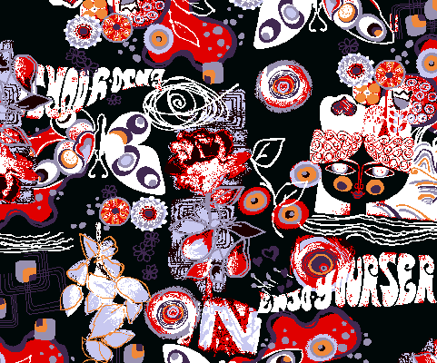 几何图案字母印花矢量图服装纺织水印数码印花金昌花型素材