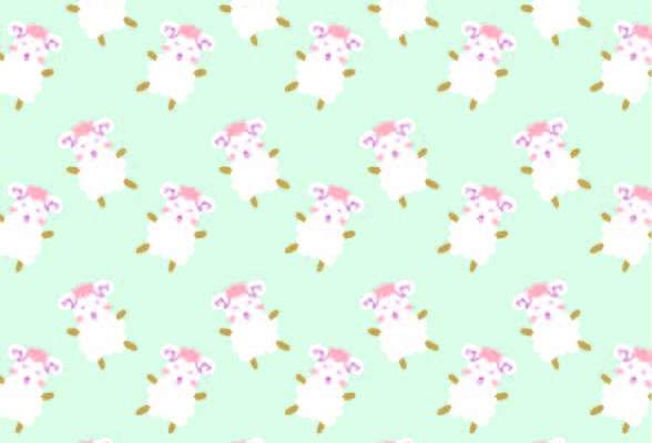 卡通动物小绵羊印花矢量图服装纺织数码印花花型素材