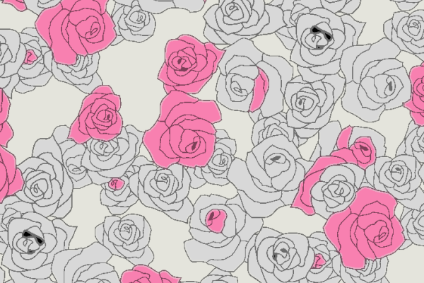 几何植物玫瑰花拼接印花矢量图服装纺织水印数码印花金昌花型素材