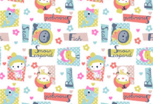 几何卡通人物字母印花矢量图服装纺织数码印花花型素材