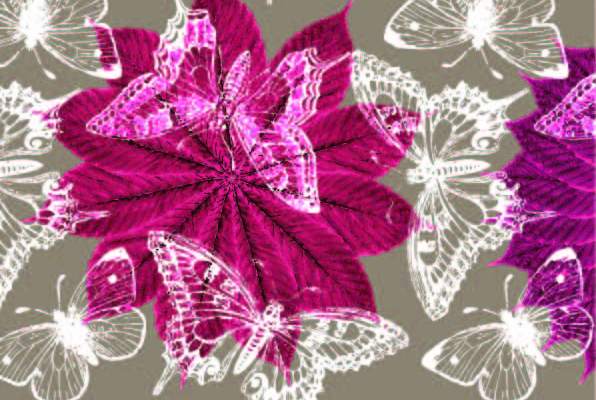 蝴蝶花朵拼接印花矢量图服装纺织面料数码印花花型素材