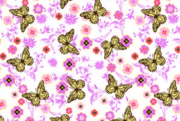 植物花朵蝴蝶印花矢量图服装纺织数码印花花型素材