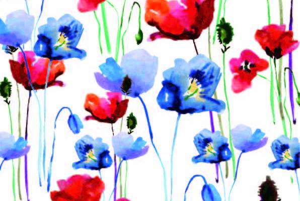 水墨植物花卉印花矢量图服装纺织数码印花花型素材