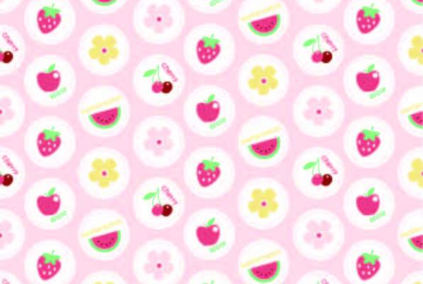 卡通水果西瓜草莓字母印花矢量图服装纺织数码印花花型素材