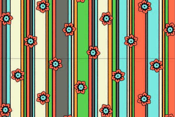 多彩几何线条花朵印花矢量图服装纺织数码印花花型素材