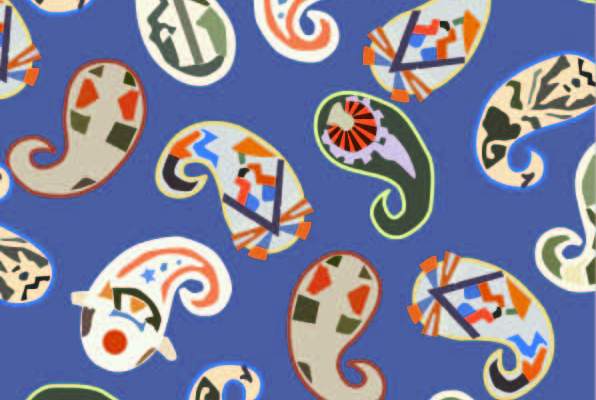 几何腰果花纹印花矢量图服装纺织面料数码印花花型素材