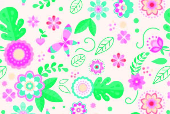 植物小碎花花纹印花矢量图服装纺织面料数码印花花型素材