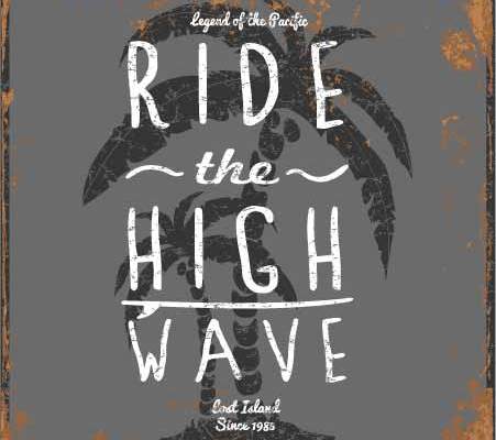 植物椰树字母印花矢量图服装裁片T恤烫图印花花型素材