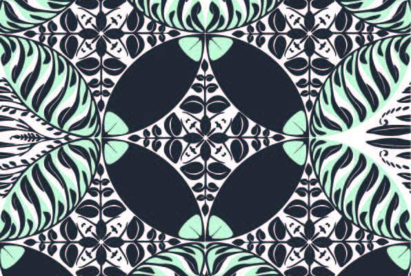 几何花纹圆形印花矢量图服装纺织数码印花花型素材