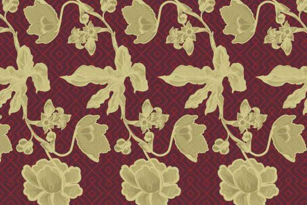 几何条纹牡丹花卉印花矢量图服装纺织数码印花花型素材