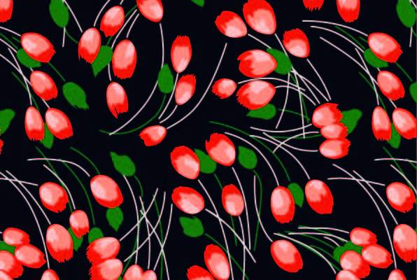 植物花卉拼接印花矢量图服装纺织数码印花花型素材