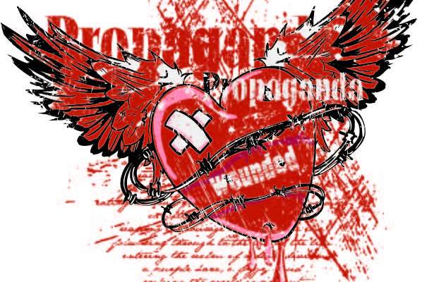 几何涂鸦心形翅膀印花矢量图服装裁片T恤烫图印花花型素材