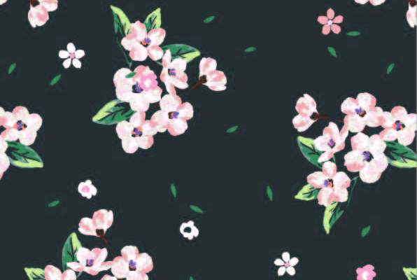 植物花朵桃花印花矢量图服装纺织数码印花花型素材