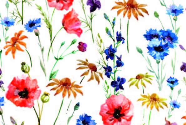 植物花卉拼接印花矢量图服装纺织数码印花花型素材