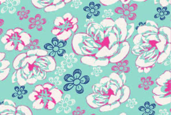 植物花朵拼接印花矢量图服装纺织数码印花花型素材