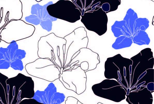 几何花纹植物杜鹃花印花矢量图服装纺织数码印花花型素材