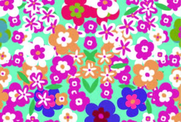 多彩几何花朵图案印花矢量图服装纺织数码印花素材