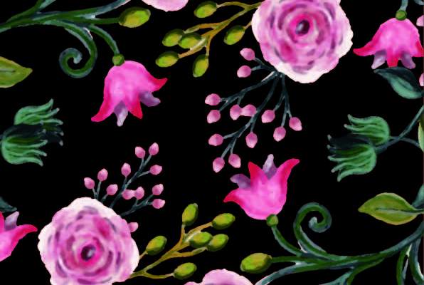 植物花朵几何拼接印花矢量图服装纺织数码印花花型素材