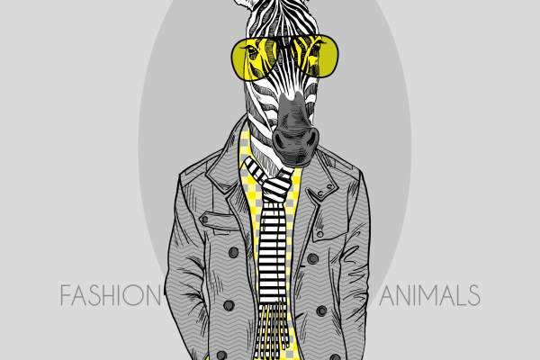 卡通动物人物斑马字母印花矢量图服装裁片T恤烫图印花花型素材