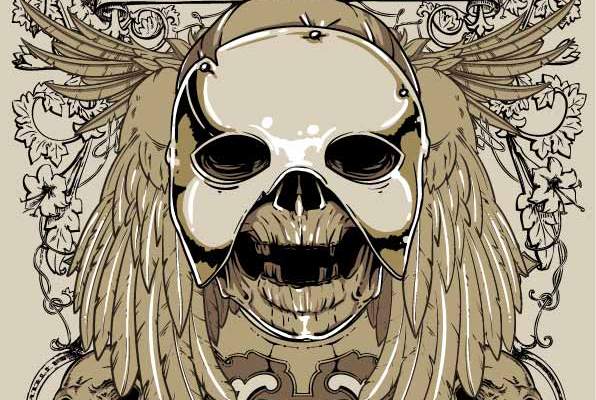 几何花纹骷髅头字母印花矢量图服装裁片T恤烫图印花花型素材