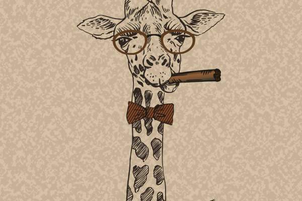 动物长颈鹿头像印花矢量图服装裁片T恤烫图印花花型素材